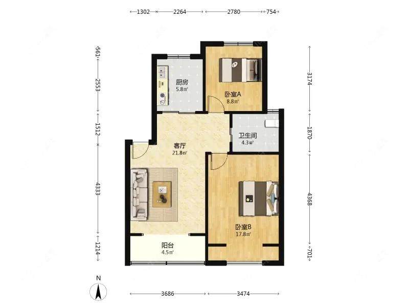 上海海尚菊苑南区在售二手房源户型图_小牛看房