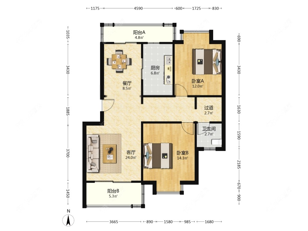 上海天意洲在售二手房源户型图_小牛看房