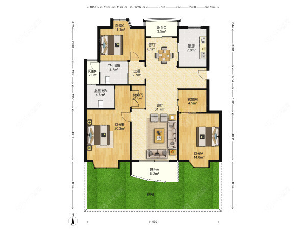上海住友昌盛新苑在售二手房源户型图_小牛看房