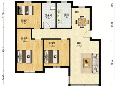 上海晴川佳苑3室2厅1卫在售二手房房源图片
