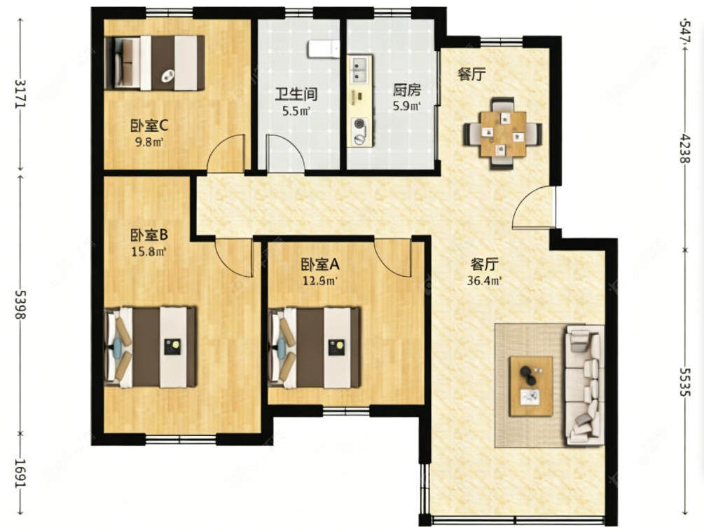 上海晴川佳苑在售二手房源户型图_小牛看房