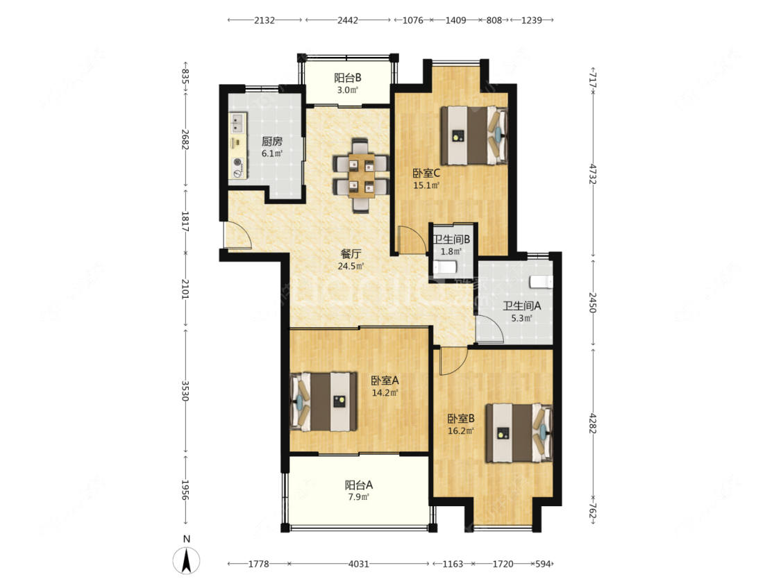 上海虹桥晶典苑在售二手房源户型图_小牛看房