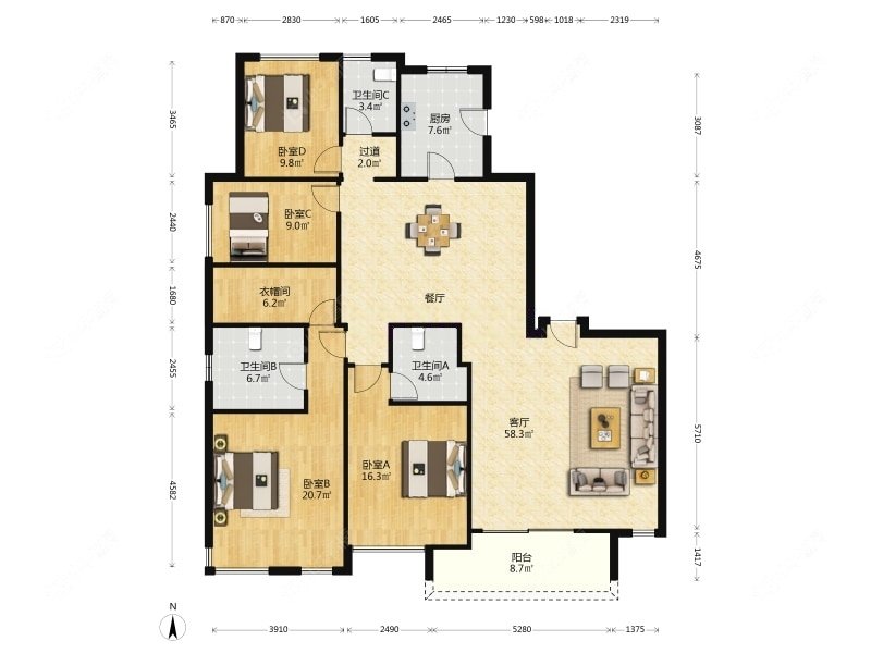 上海仁恒怡庭在售二手房源户型图_小牛看房