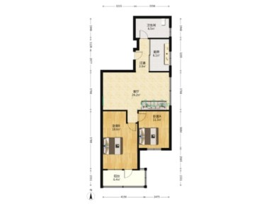 上海恒鑫公寓2室2厅1卫在售二手房房源图片