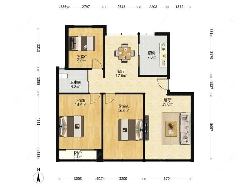 上海海尚菊苑南区在售二手房源户型图_小牛看房