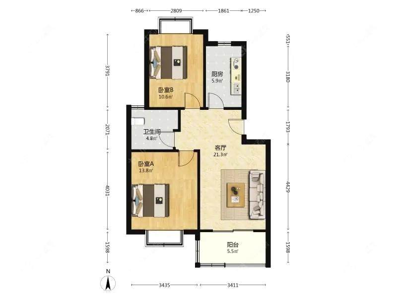 上海好日子大家园D区在售二手房源户型图_小牛看房