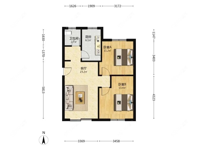 上海晨阳小区北苑在售二手房源户型图_小牛看房