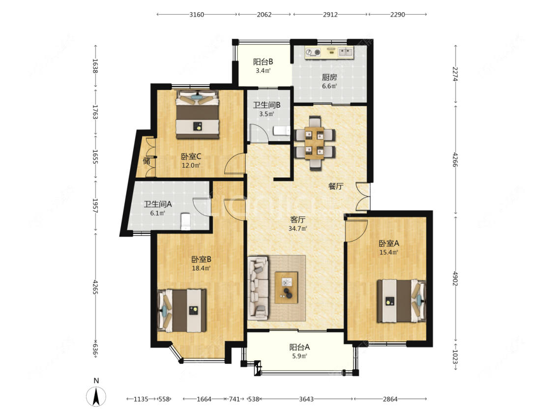 上海中环家园二期在售二手房源户型图_小牛看房