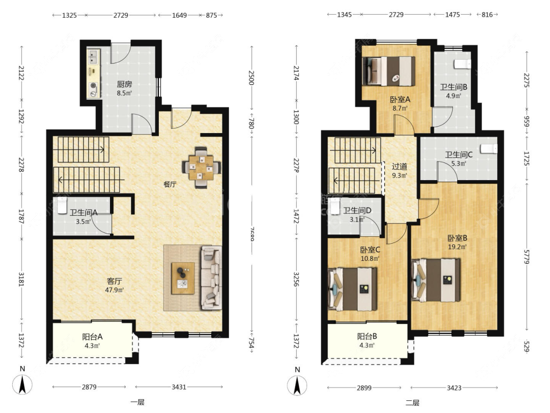 上海宫园巧筑在售二手房源户型图_小牛看房