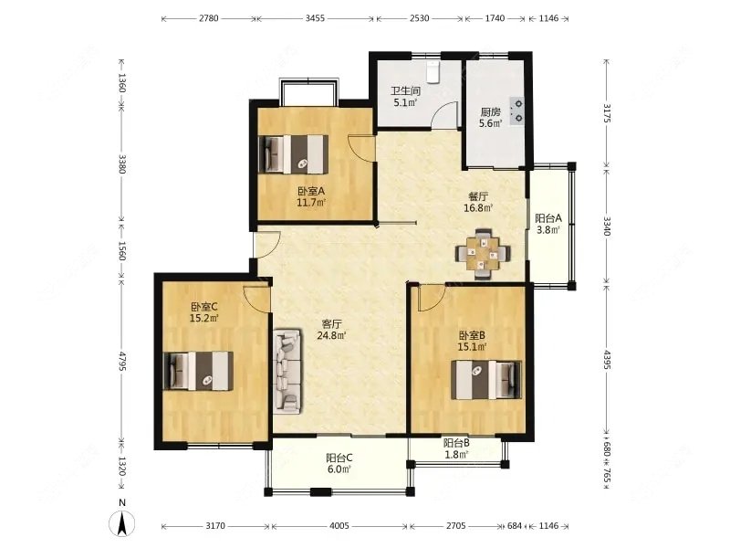上海四季绿城在售二手房源户型图_小牛看房