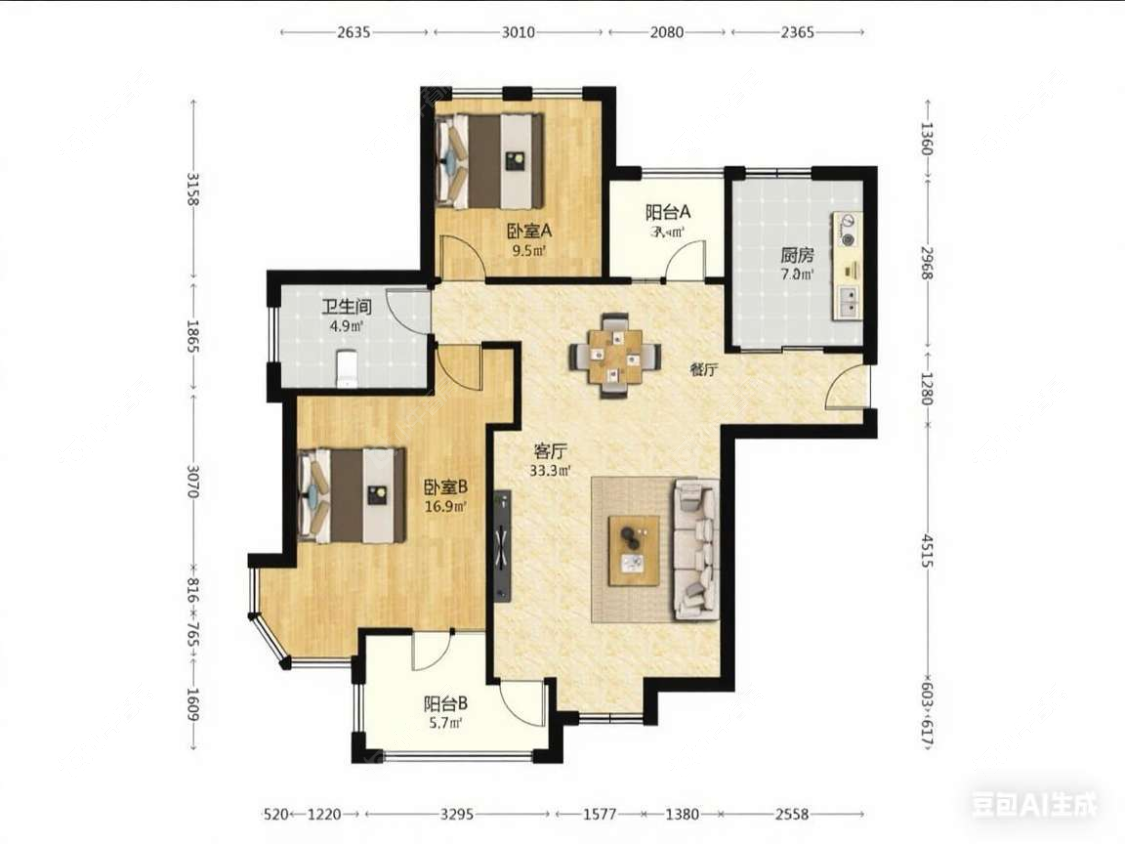 上海万科四季花城111弄在售二手房源户型图_小牛看房