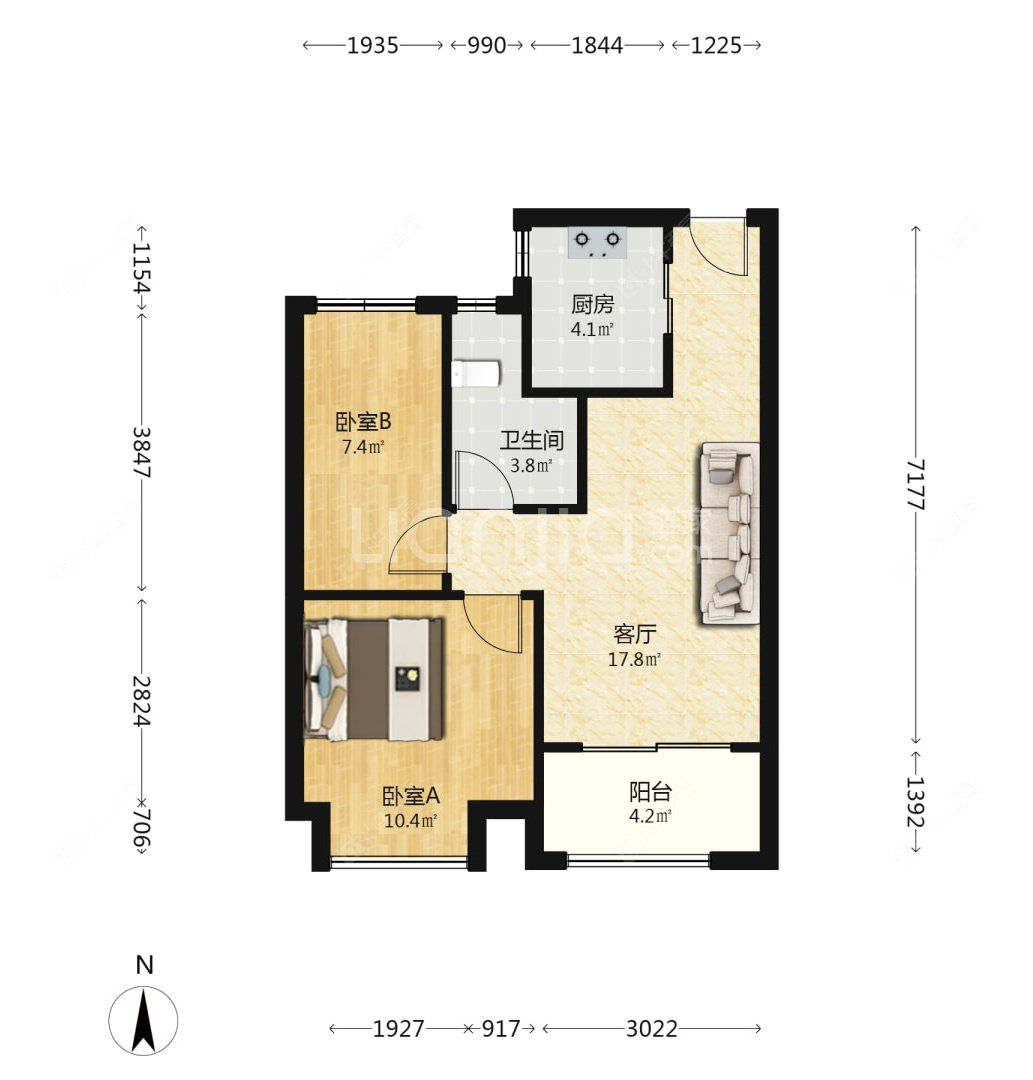 上海中南锦庭在售二手房源户型图_小牛看房