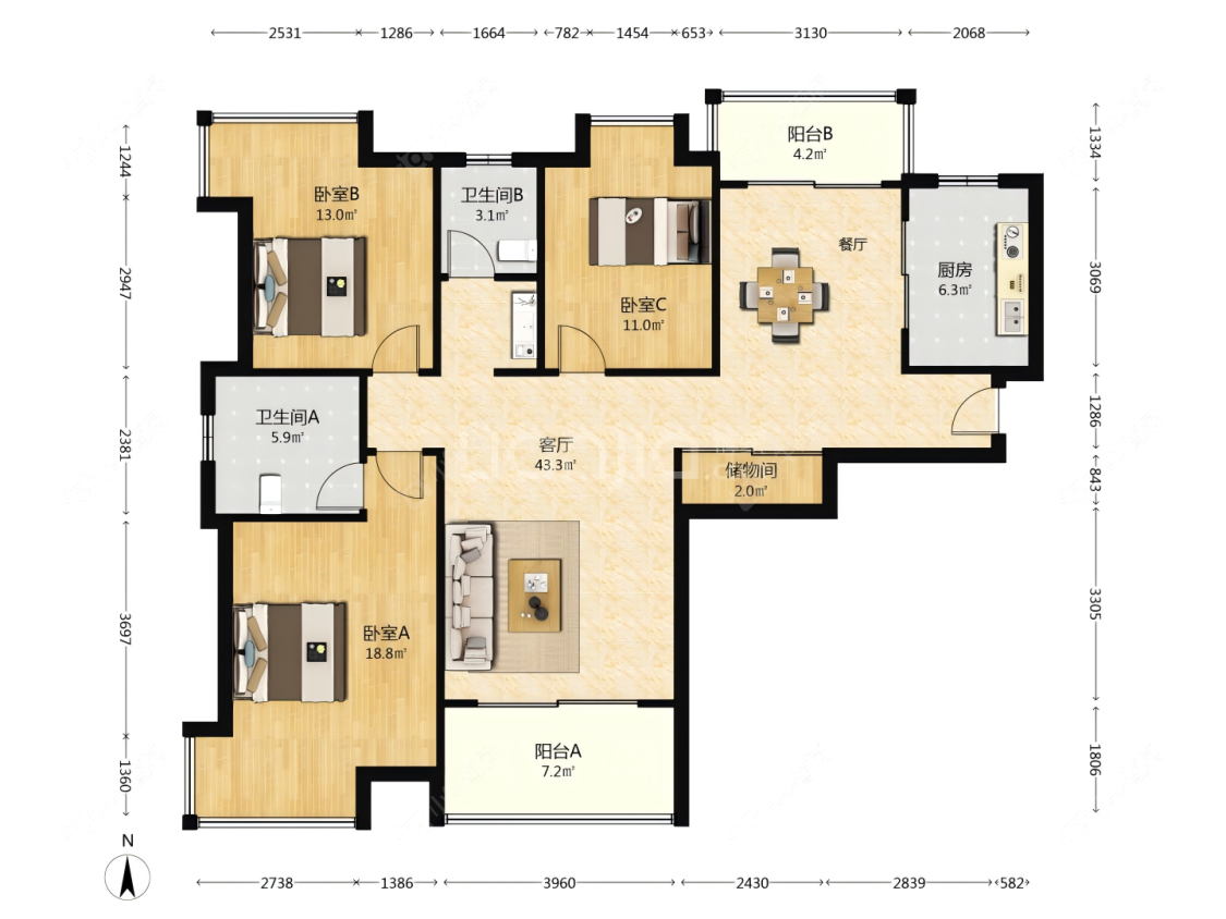 上海一品漫城三期在售二手房源户型图_小牛看房
