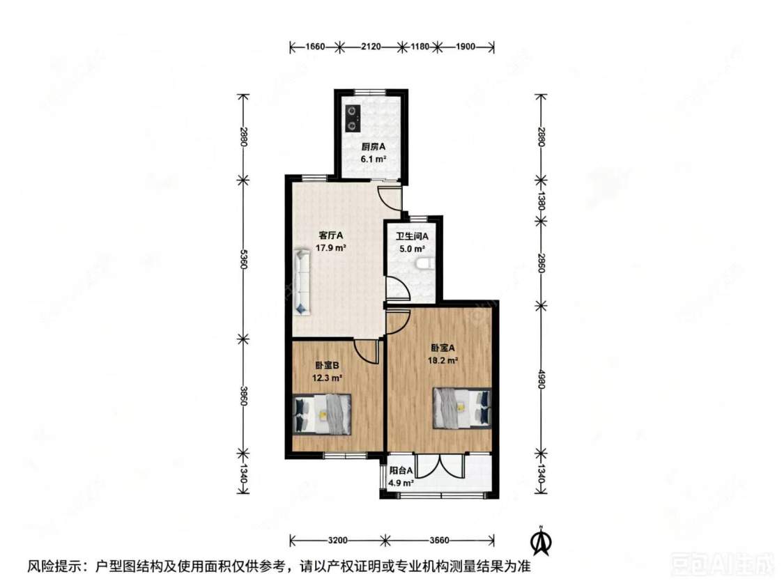 上海大华一村华灵路680弄在售二手房源户型图_小牛看房
