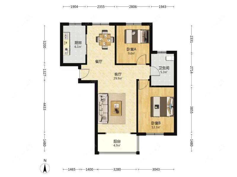 上海宝沁苑在售二手房源户型图_小牛看房