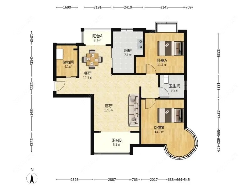 上海盛世宝邸一期在售二手房源户型图_小牛看房