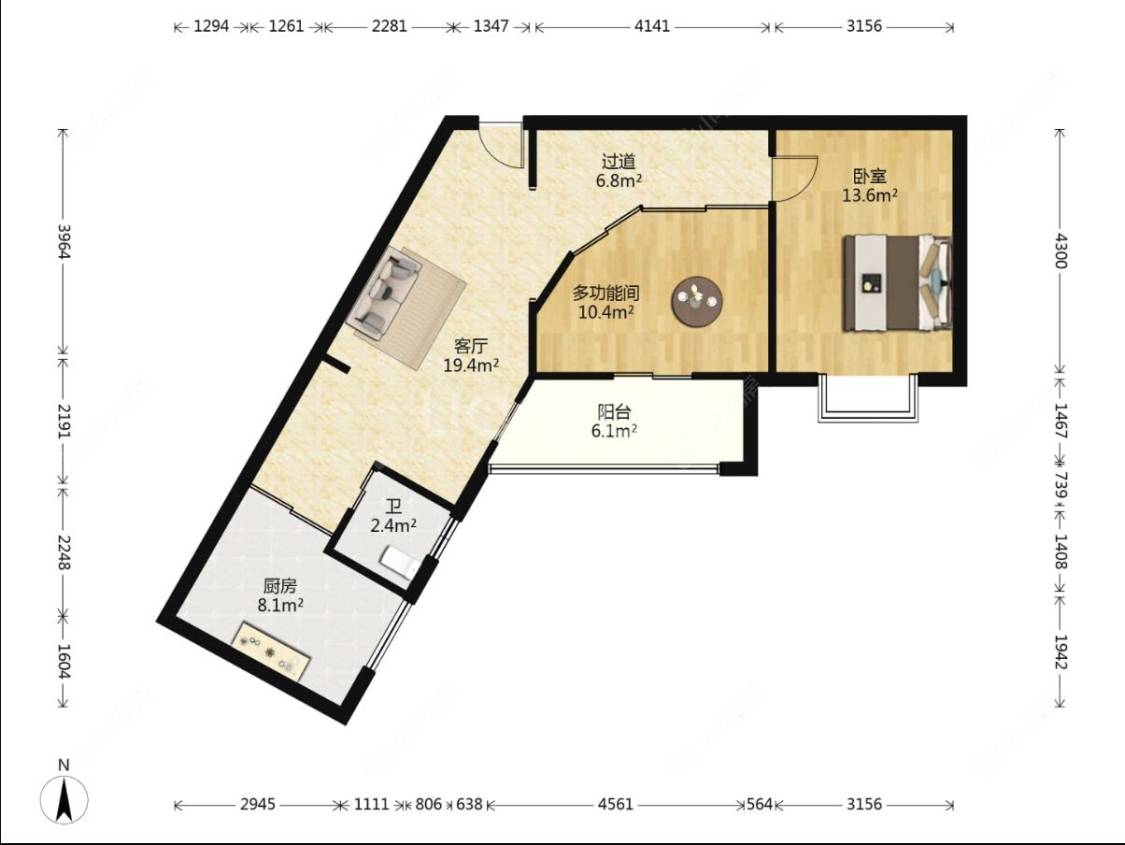 上海逸翠公馆在租房源户型图_小牛看房