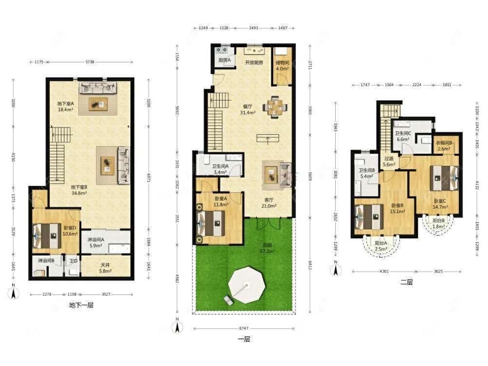 上海上置香岛原墅别墅区在售二手房源户型图_小牛看房