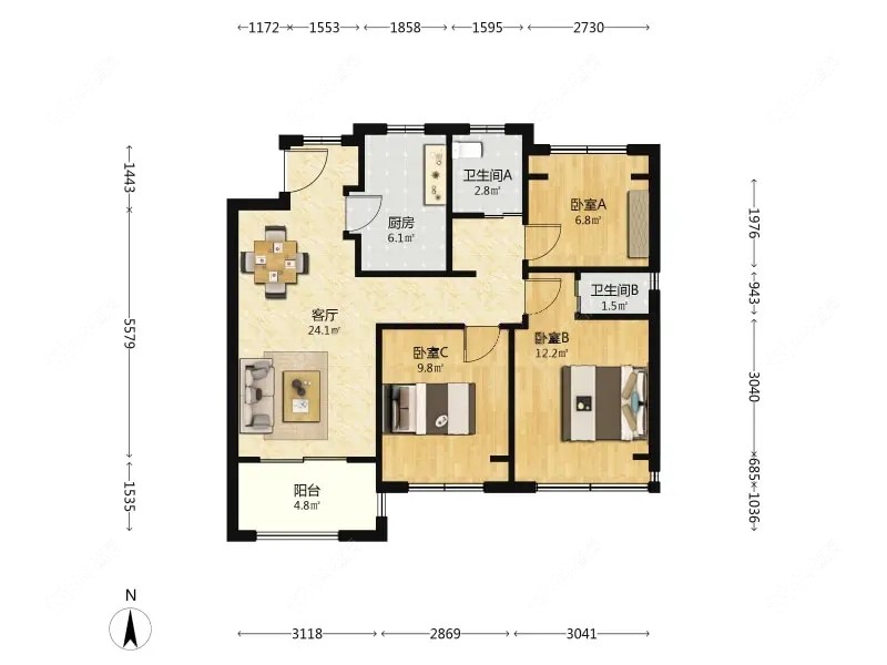 上海上实海上菁英一期在售二手房源户型图_小牛看房