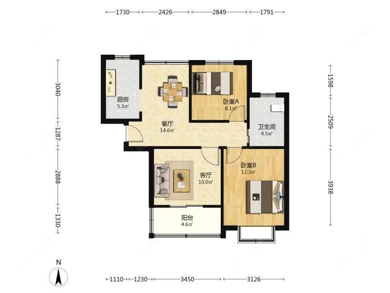 上海古北菊翔苑南区在售二手房源户型图_小牛看房