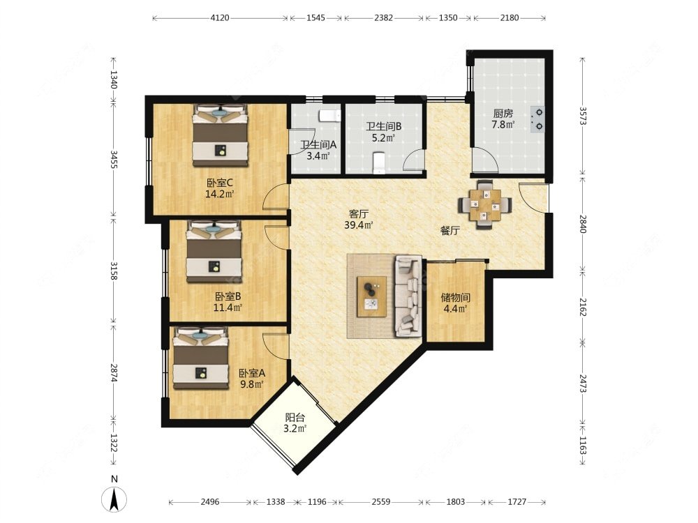 上海皇朝新城在售二手房源户型图_小牛看房