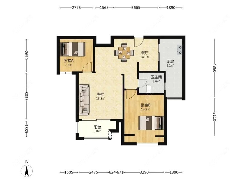 上海盛世宝邸一期在售二手房源户型图_小牛看房