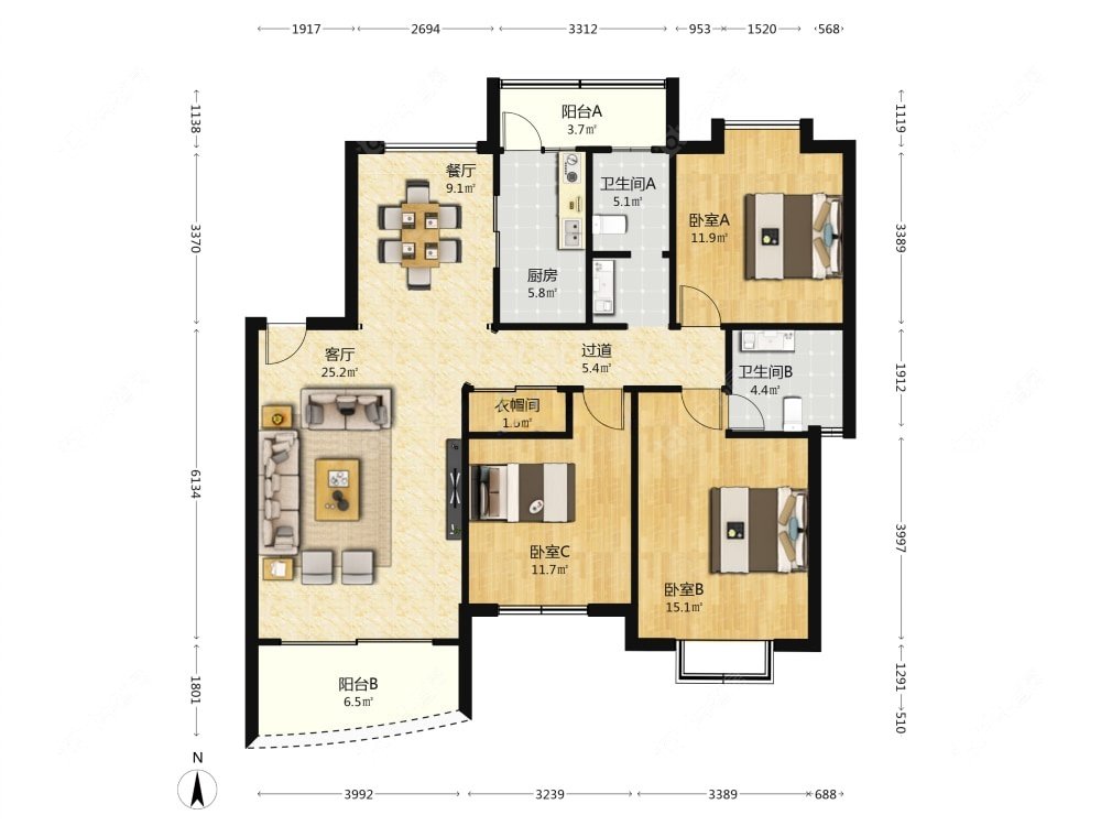 上海现代星洲城一期二期在售二手房源户型图_小牛看房