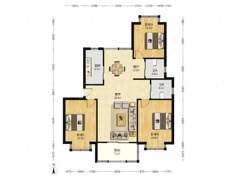 上海好日子大家园B区在售二手房源户型图_小牛看房