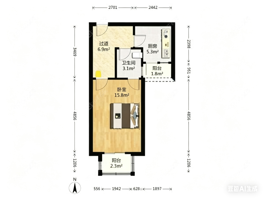 上海金丰苑二居在售二手房源户型图_小牛看房