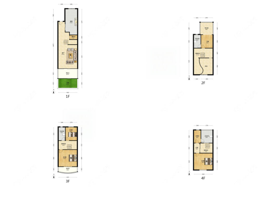 上海西郊名邸858弄在售二手房源户型图_小牛看房