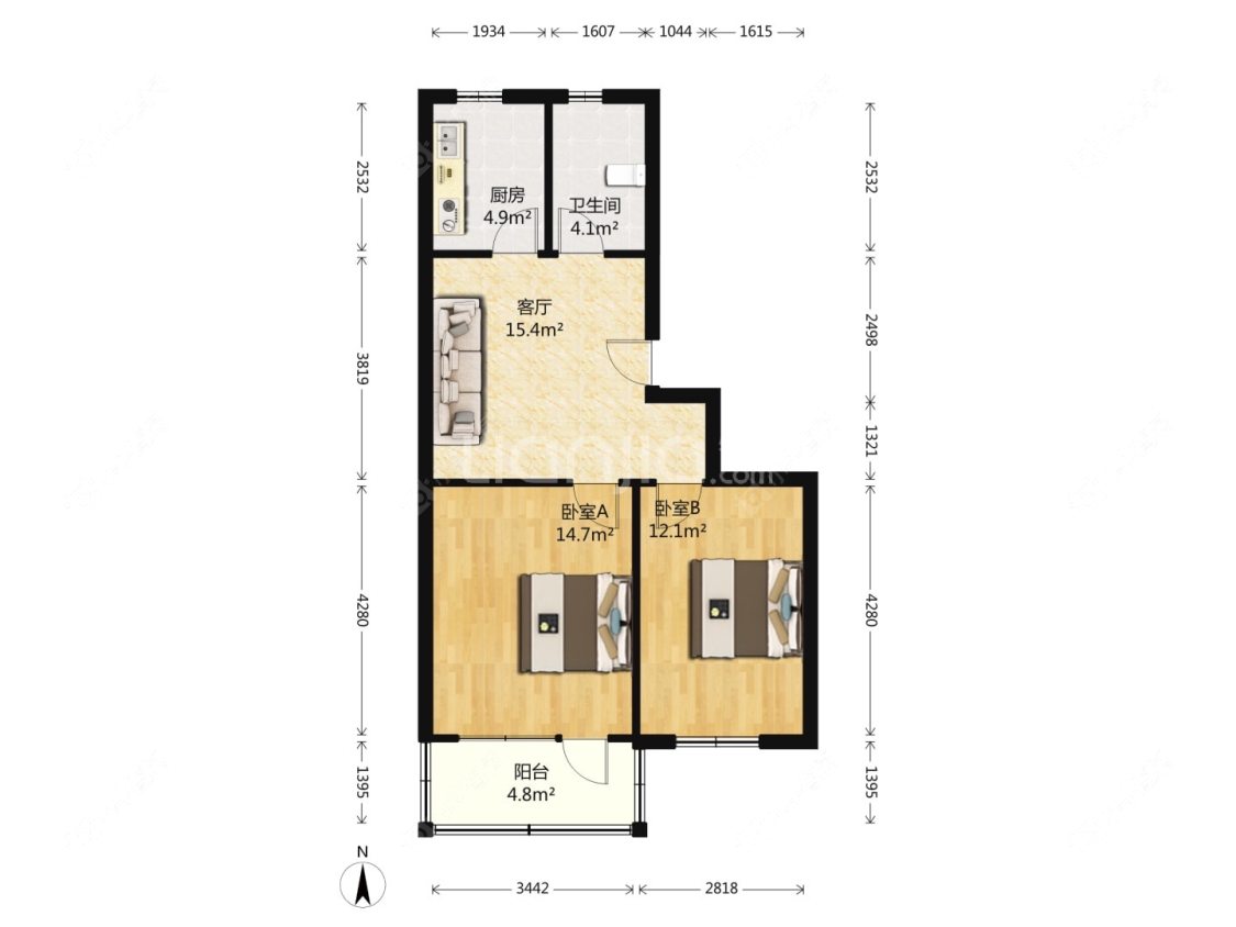 上海淞南五村在售二手房源户型图_小牛看房