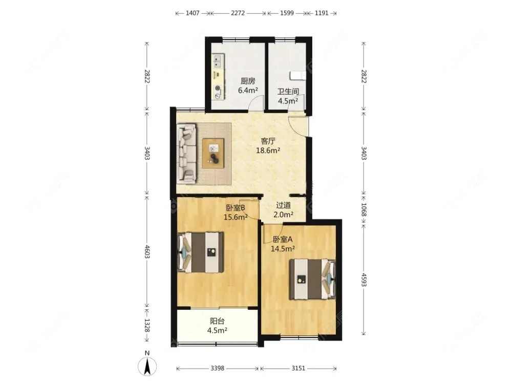 上海共富二村在售二手房源户型图_小牛看房