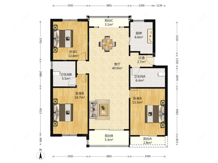 上海上南花苑三期在租房源户型图_小牛看房