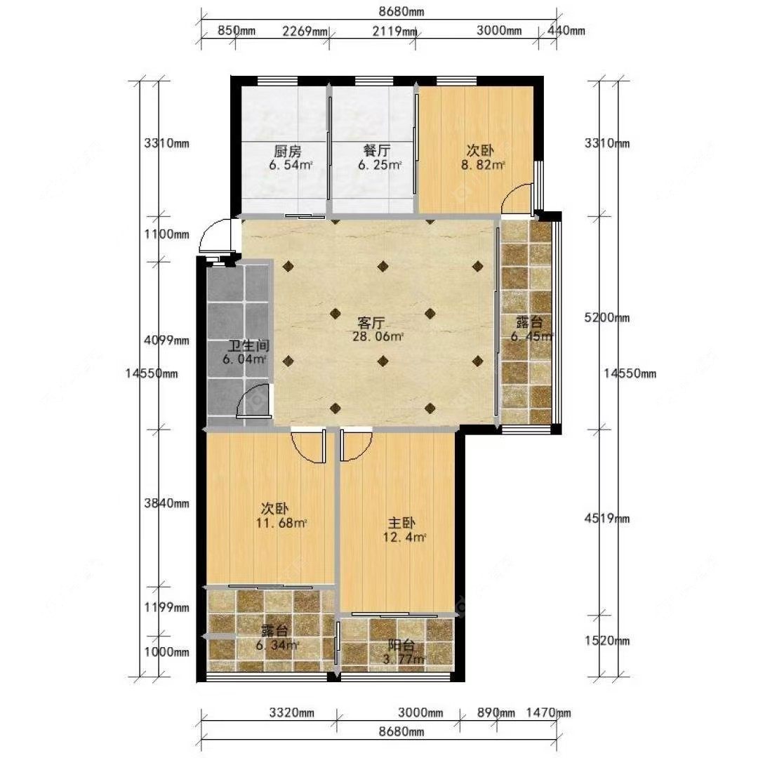 上海孙桥公寓在售二手房源户型图_小牛看房