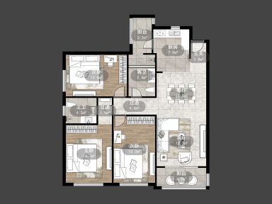 上海名都城一期3室2厅2卫出租_小牛看房