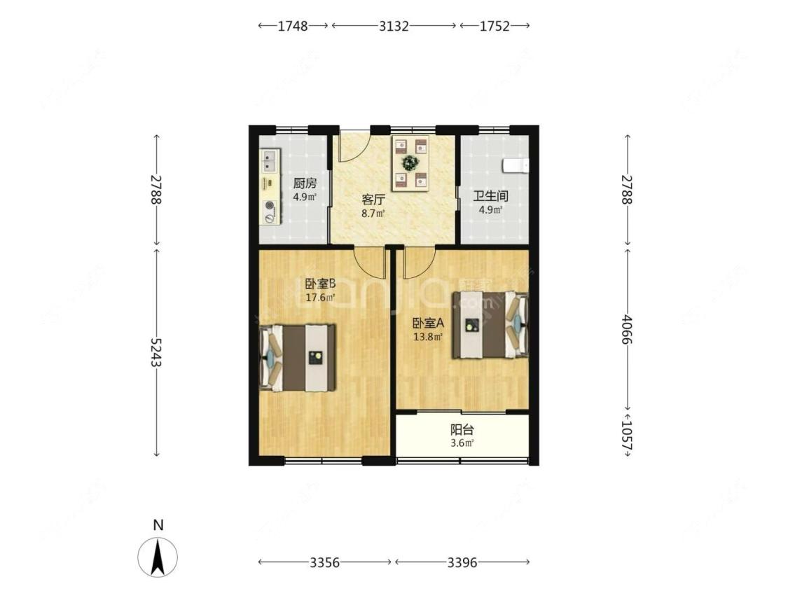 上海沧源二村在售二手房源户型图_小牛看房