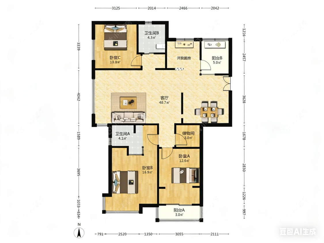 上海铂金华府在售二手房源户型图_小牛看房