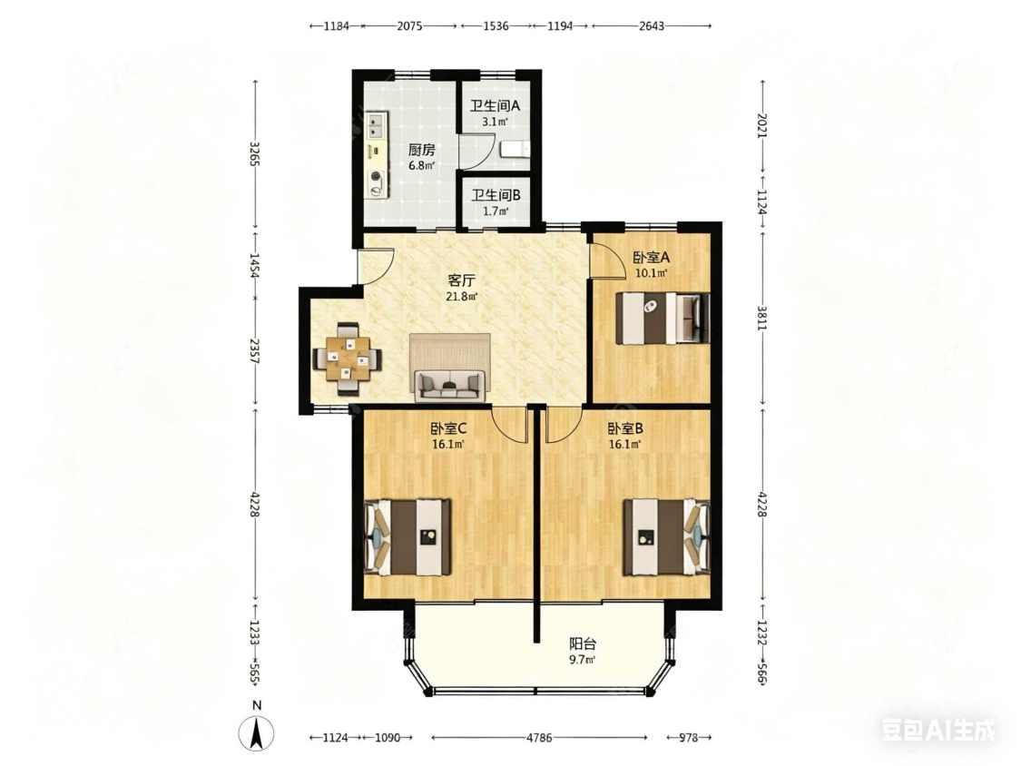 上海北中路280弄在售二手房源户型图_小牛看房
