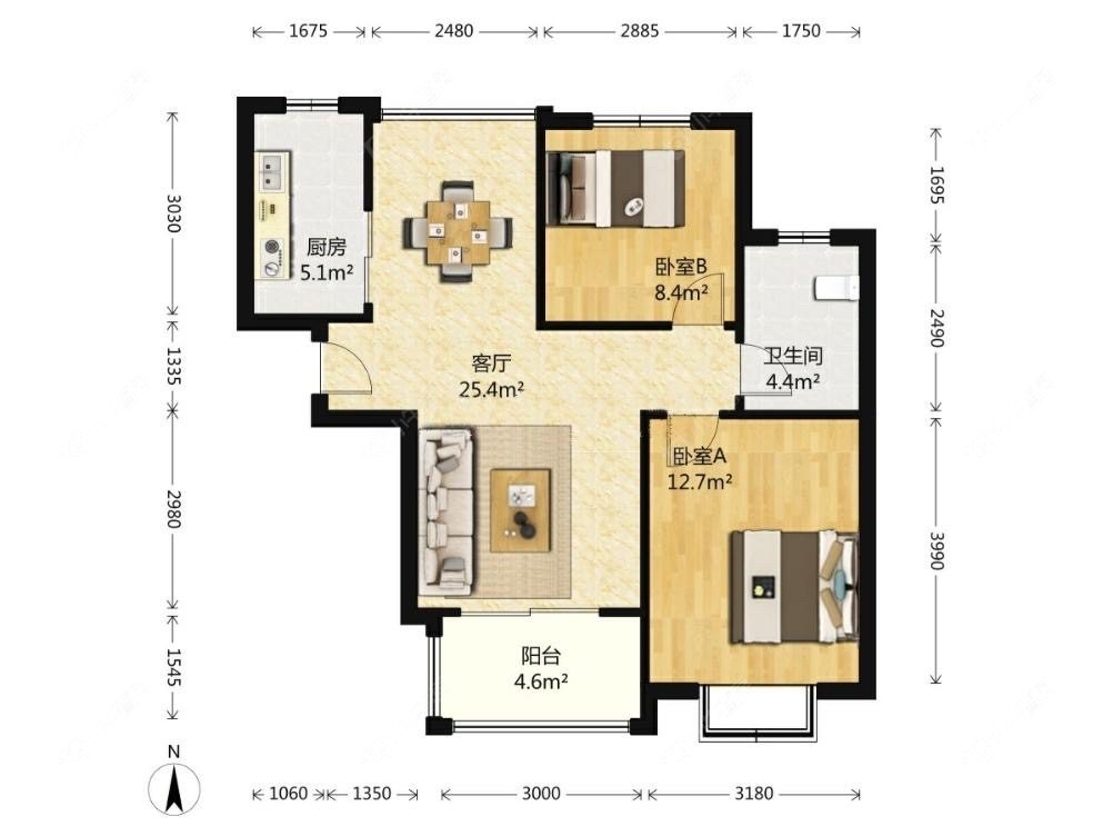 上海古北菊翔苑南区在售二手房源户型图_小牛看房