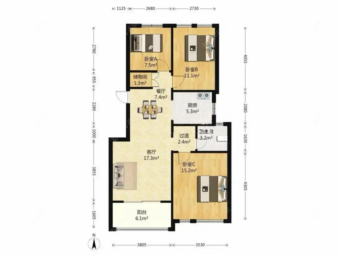 上海美兰湖岭域在售二手房源户型图_小牛看房