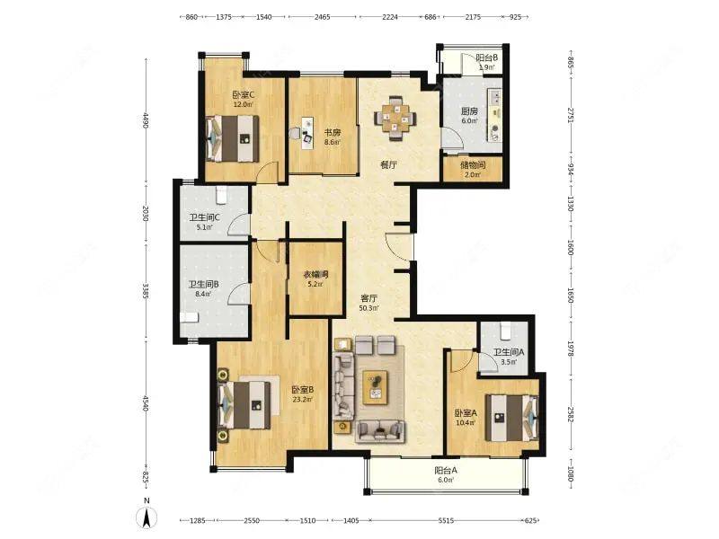 上海尚浦名邸在售二手房源户型图_小牛看房