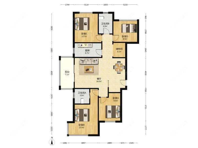上海保利叶语二期在售二手房源户型图_小牛看房