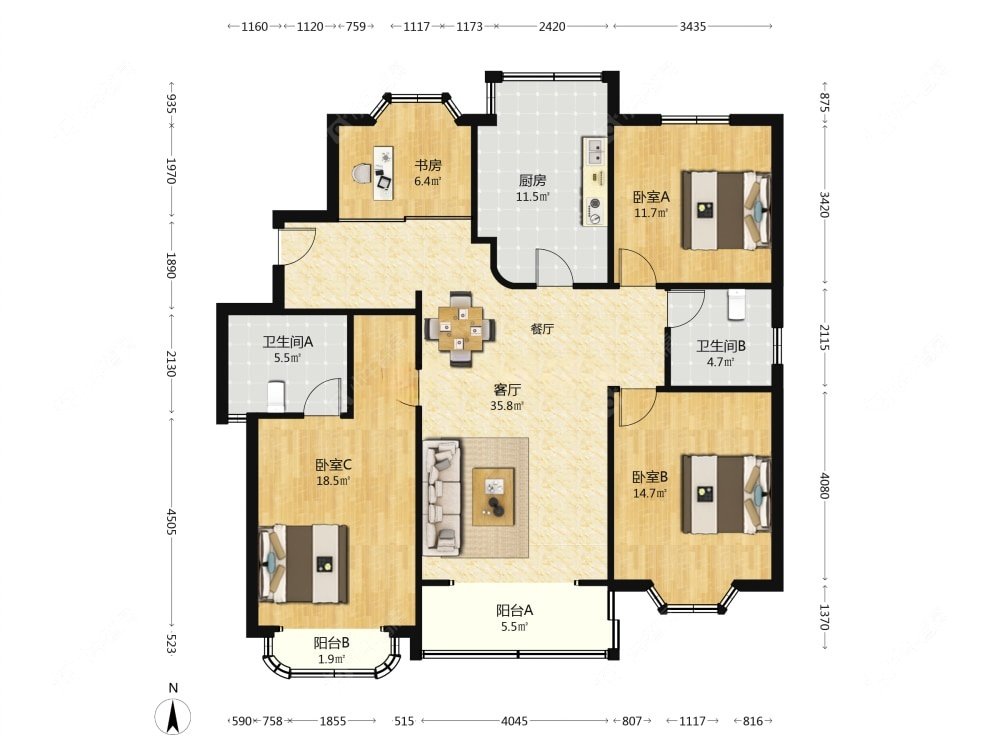 上海黄兴公寓在售二手房源户型图_小牛看房