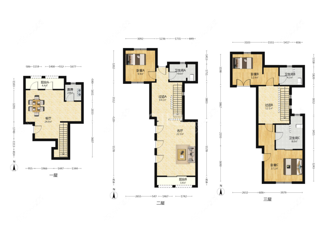 上海上置香岛原墅别墅区在售二手房源户型图_小牛看房