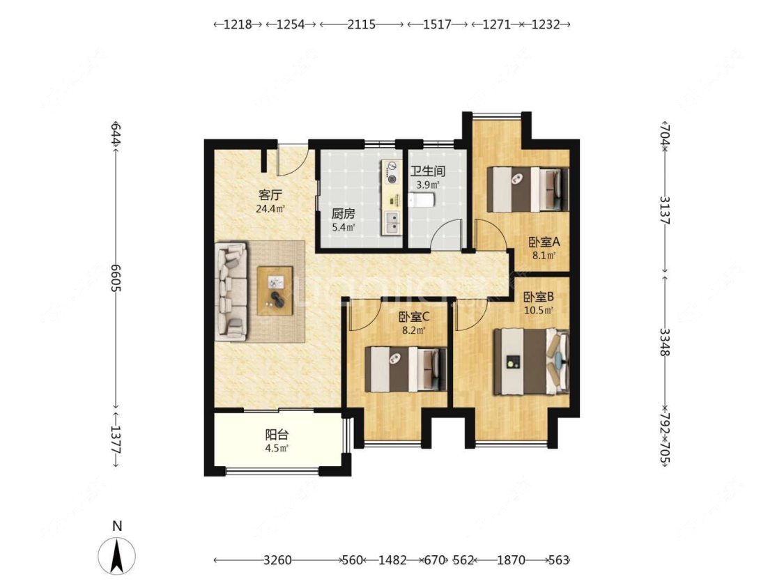 上海大发融悦四季在售二手房源户型图_小牛看房