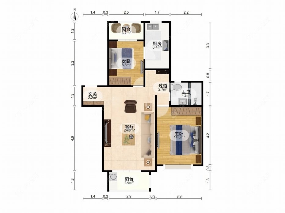 上海现代星洲城一期二期在售二手房源户型图_小牛看房