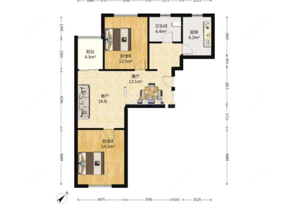 上海金领国际在售二手房源户型图_小牛看房