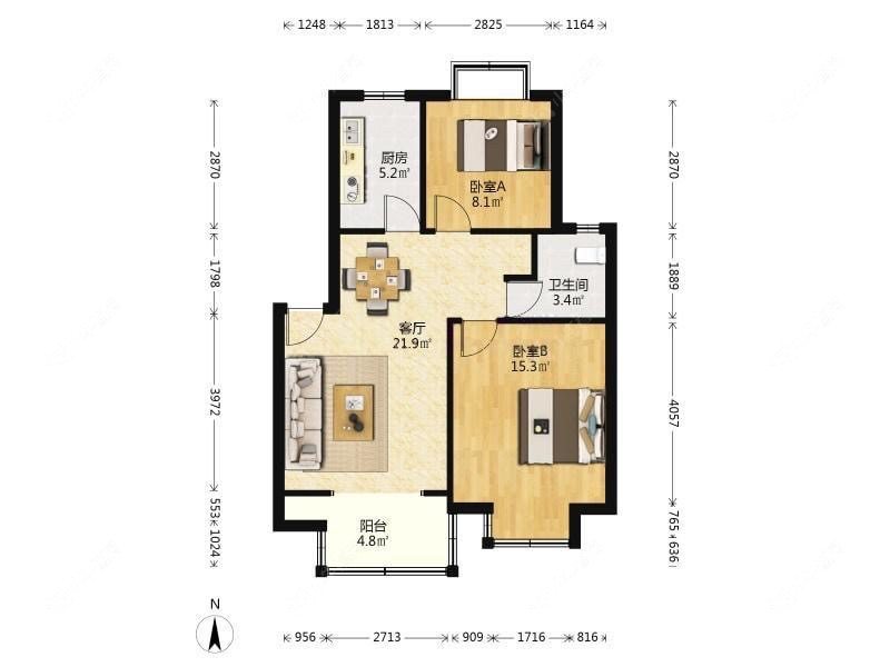 上海菊泉新城古北陆翔苑在售二手房源户型图_小牛看房