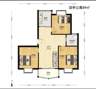 上海迎亭公寓3室在售二手房房源图片