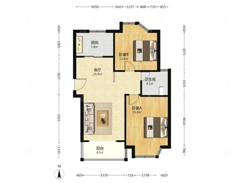 上海菊泉新城爱建顾园西区在售二手房源户型图_小牛看房